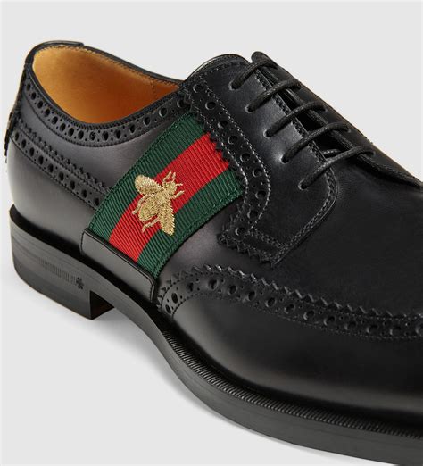 mens black gucci dress shoes|black Gucci lace up shoes.